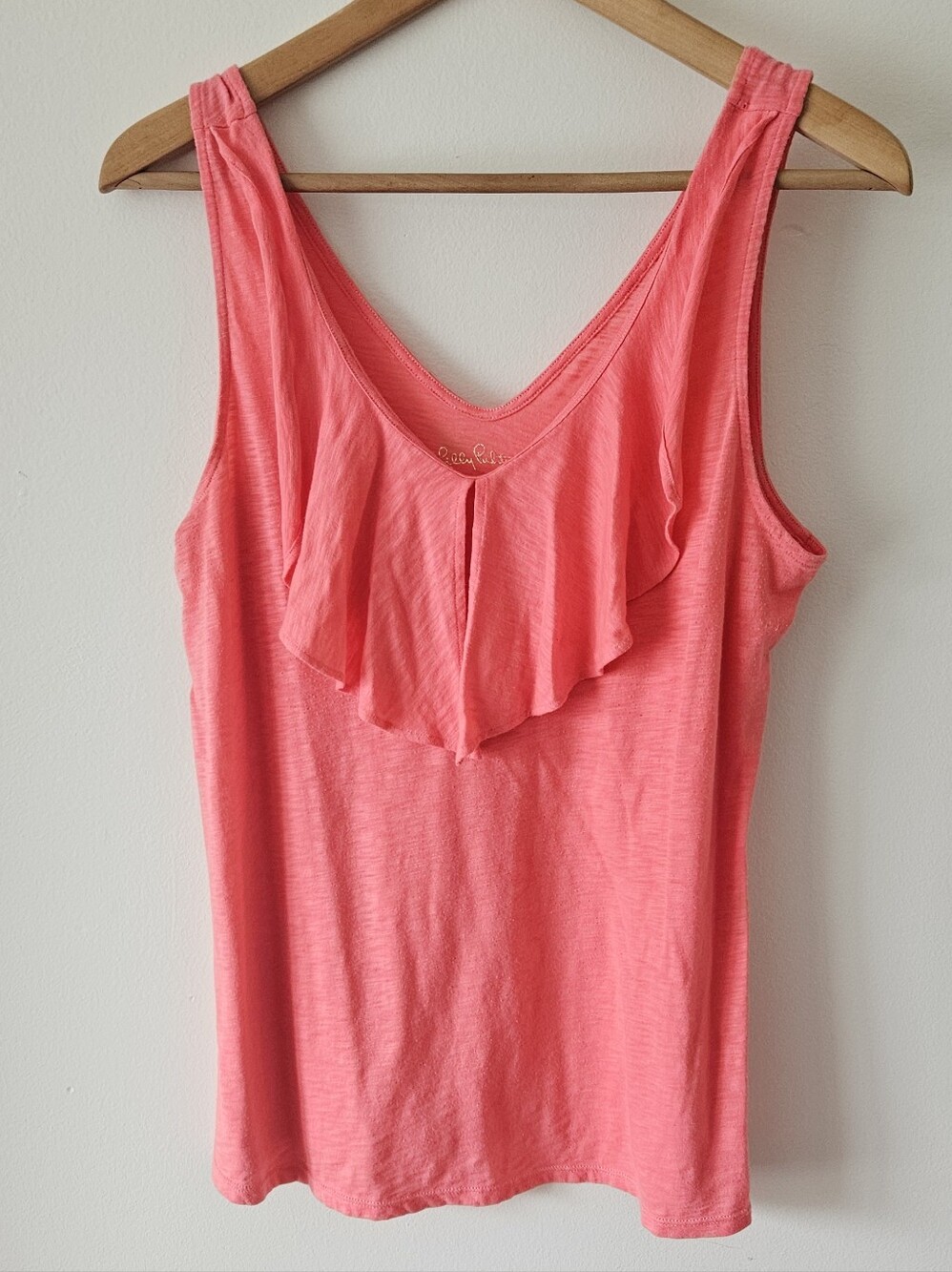 Lilly Pulitzer Pink Ruffle Front Tank Top